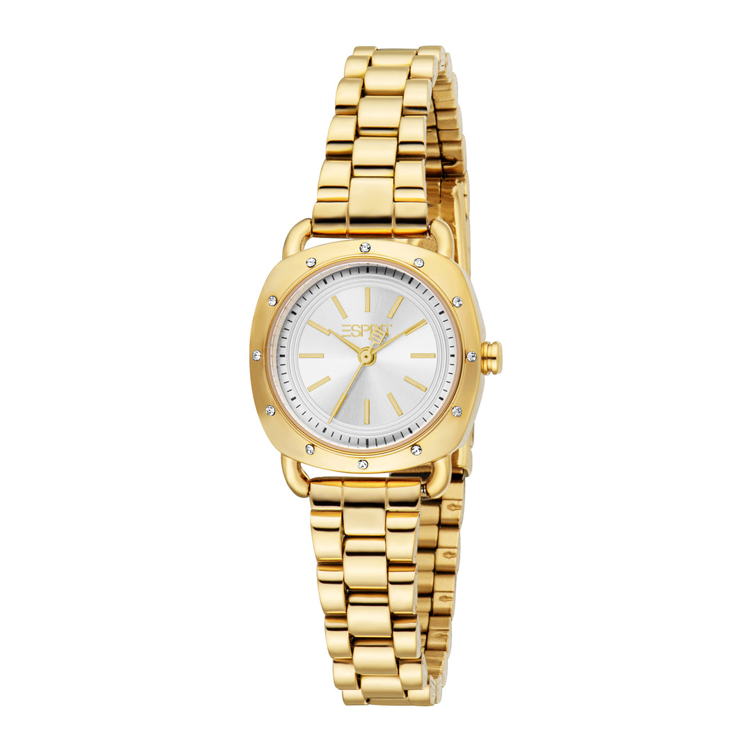 ESPRIT Women Watch, Gold Color Case, Silver Dial, Gold Color Metal Bracelet, 3 Hands, 3 ATM