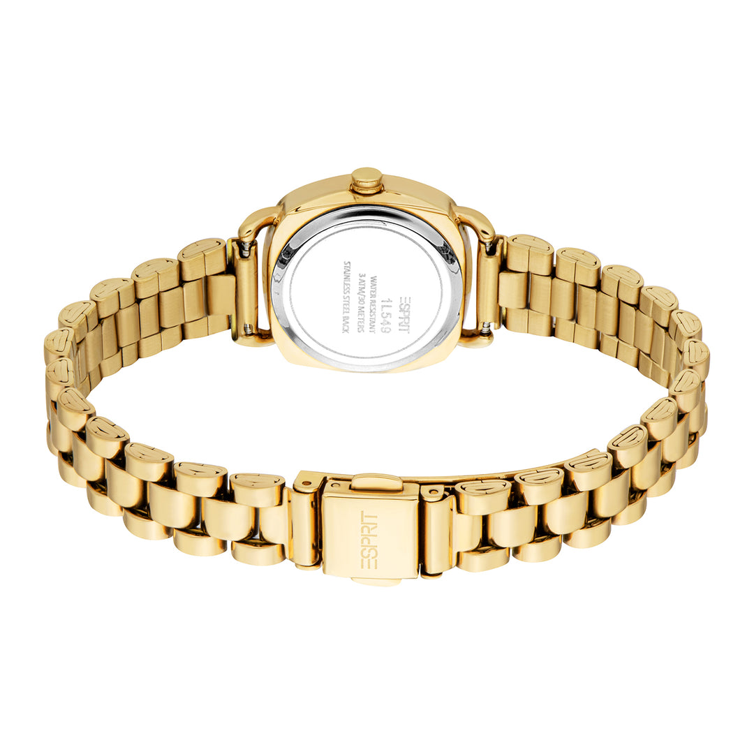 ESPRIT Women Watch, Gold Color Case, Silver Dial, Gold Color Metal Bracelet, 3 Hands, 3 ATM