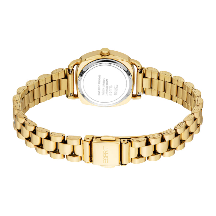 ESPRIT Women Watch, Gold Color Case, Silver Dial, Gold Color Metal Bracelet, 3 Hands, 3 ATM
