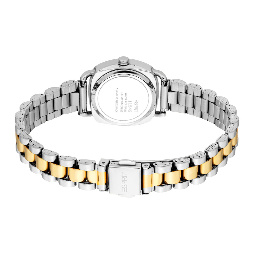 ESPRIT Women Watch, Two Tone Silver &amp; Gold Color Case, Dark Green Dial, Two Tone Silver &amp; Gold Color Metal Bracelet, 3 Hands, 3 ATM