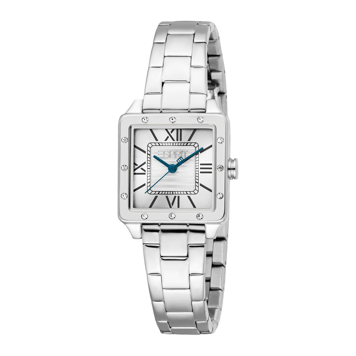ESPRIT Women Watch, Silver Color Case, Silver Dial, Stainless Steel Metal Bracelet, 3 Hands, 3 ATM