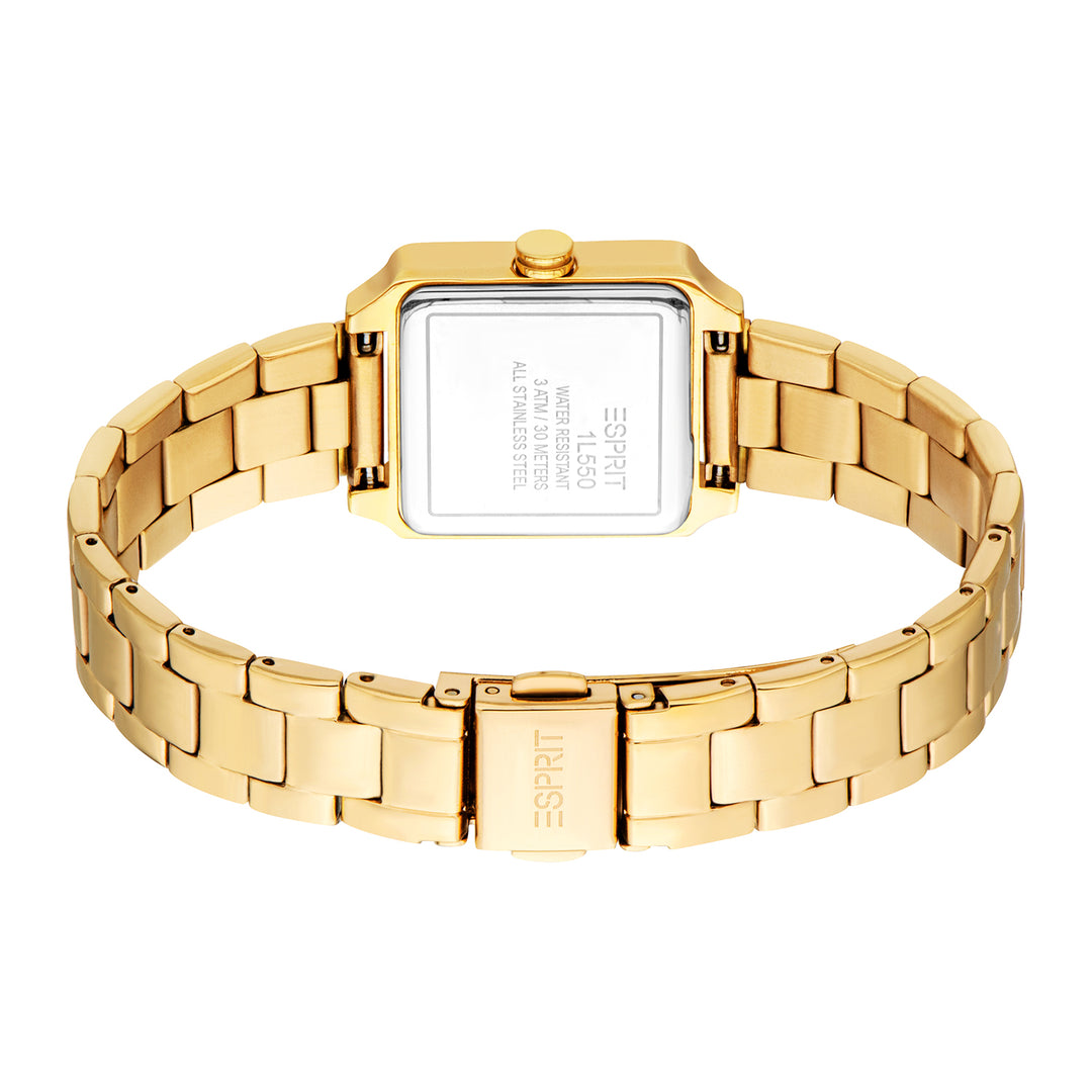 ESPRIT Women Watch, Gold Color Case, Silver Dial, Gold Color Metal Bracelet, 3 Hands, 3 ATM