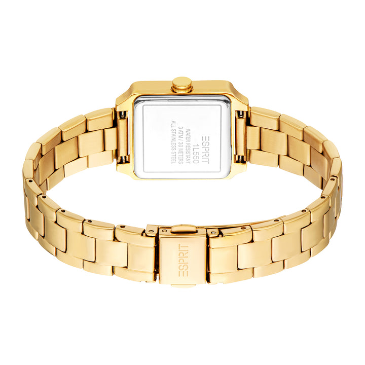 ESPRIT Women Watch, Gold Color Case, Silver Dial, Gold Color Metal Bracelet, 3 Hands, 3 ATM