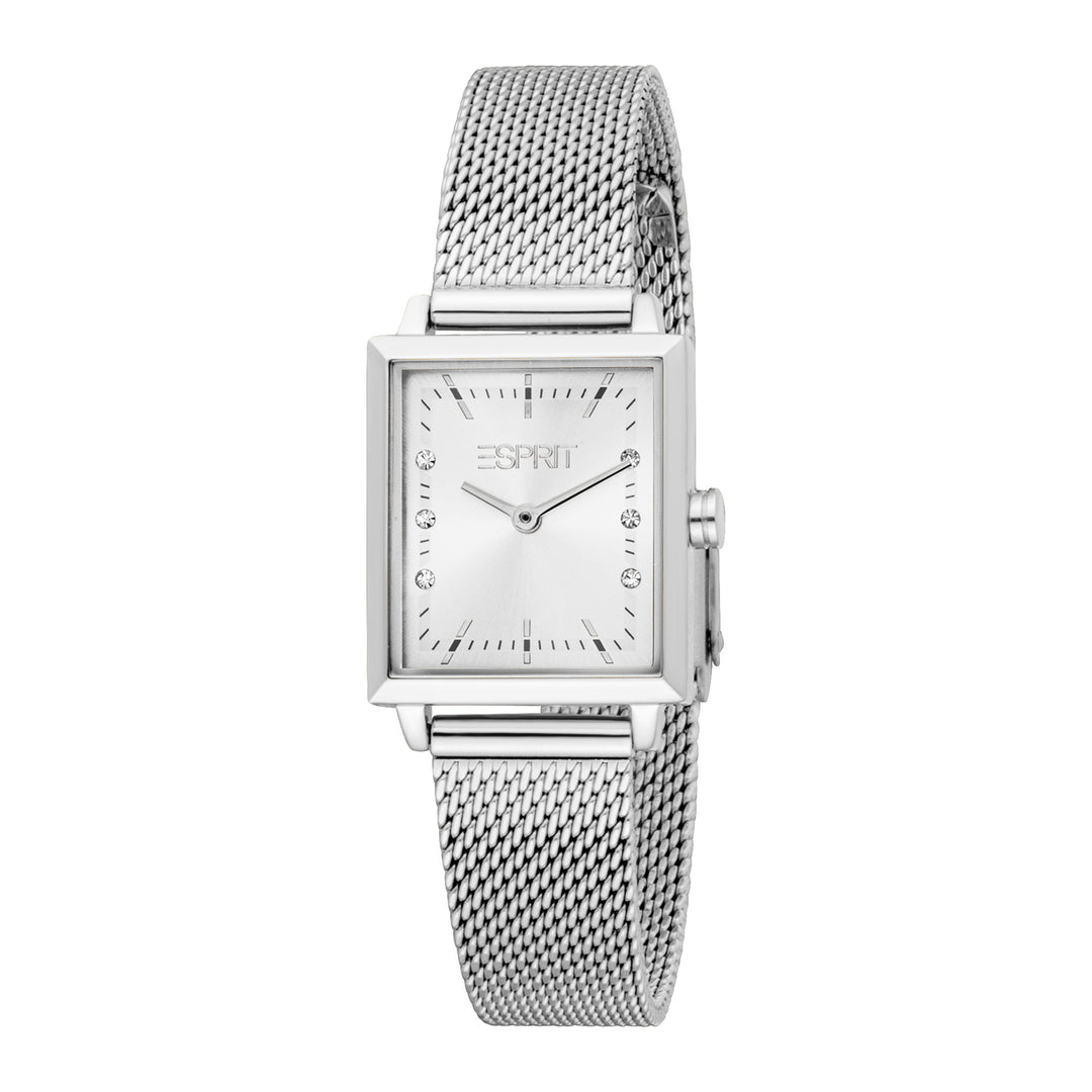 ESPRIT Women Watch, Silver Color Case, Silver Dial, Stainless Steel Mesh Bracelet, 2 Hands, 3 ATM