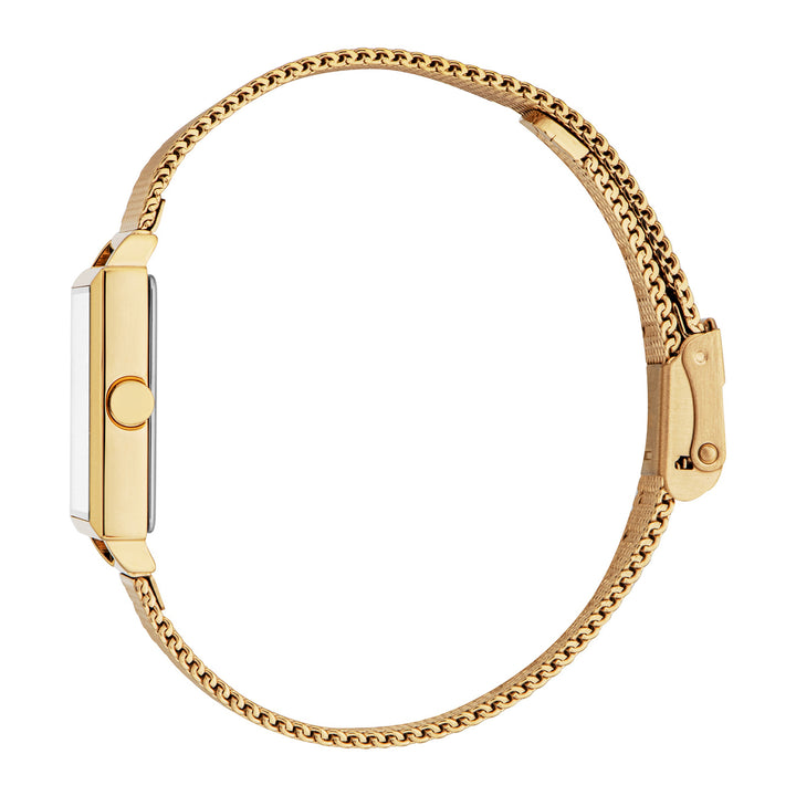 ESPRIT Women Watch, Gold Color Case, Silver Dial, Gold Color Mesh Bracelet, 2 Hands, 3 ATM