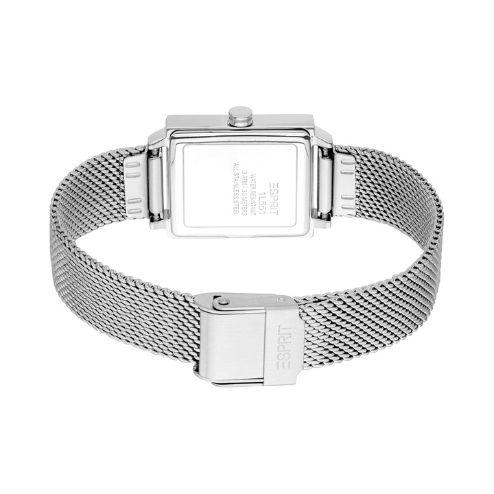 ESPRIT Women Watch, Two Tone Silver &amp; Rose Gold Color Case, White MOP Dial, Stainless Steel Mesh Bracelet, 2 Hands, 3 ATM