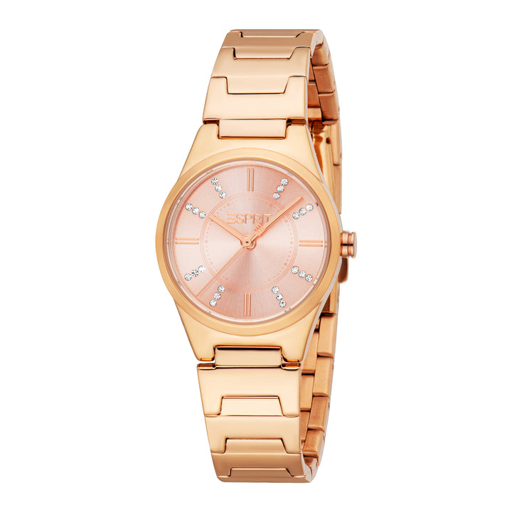 ESPRIT Women Watch, Rose Gold Color Case, Rose Gold Dial, Rose Gold Color Metal Bracelet, 3 Hands, 3 ATM