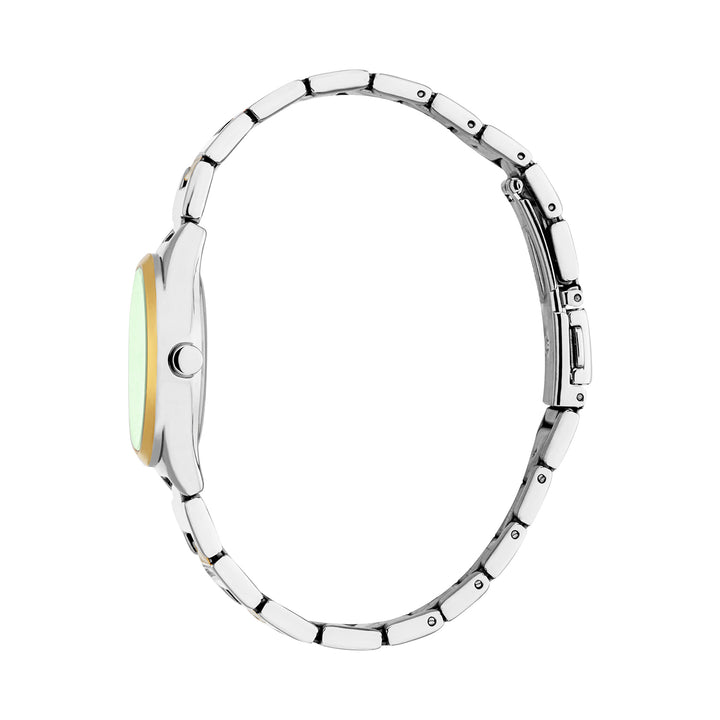 ESPRIT Women Watch, Two Tone Silver &amp; Gold Color Case, Dark Green Dial, Two Tone Silver &amp; Gold Color Metal Bracelet, 3 Hands, 3 ATM