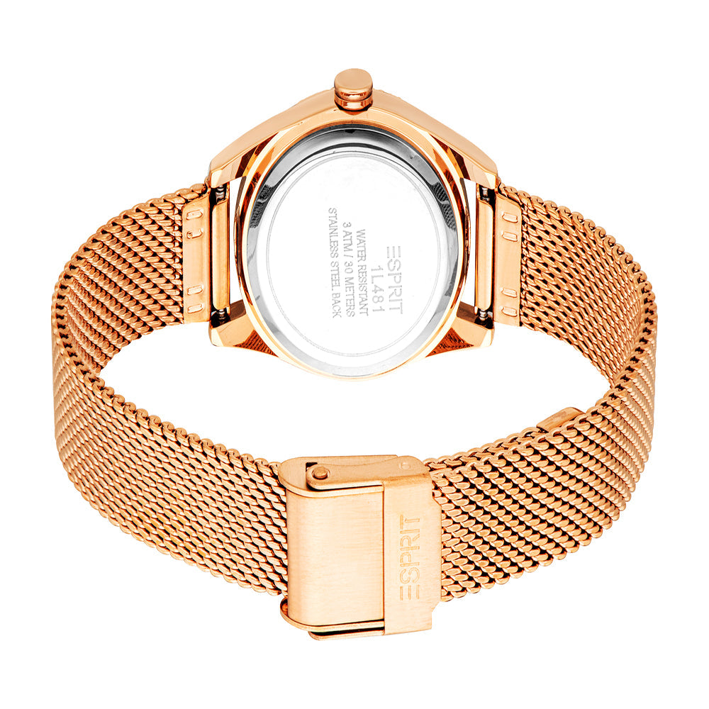 Esprit Women's 28mm Emery Mesh Fashion Rose Dial Watch