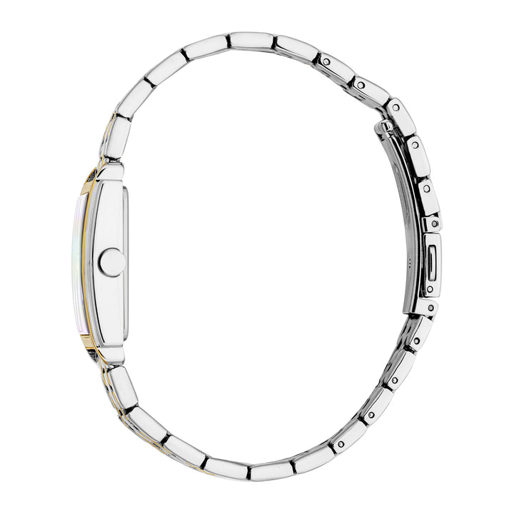ESPRIT Women Watch, Two Tone Silver &amp; Gold Color Case, White MOP Dial, Two Tone Silver &amp; Gold Color Metal Bracelet, 2 Hands, 3 ATM