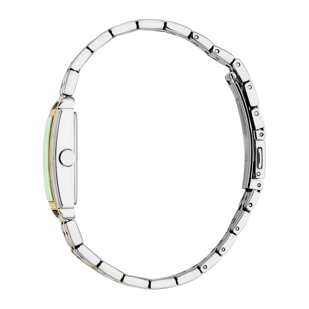 ESPRIT Women Watch, Two Tone Silver &amp; Gold Color Case, Dark Green Dial, Two Tone Silver &amp; Gold Color Metal Bracelet, 2 Hands, 3 ATM