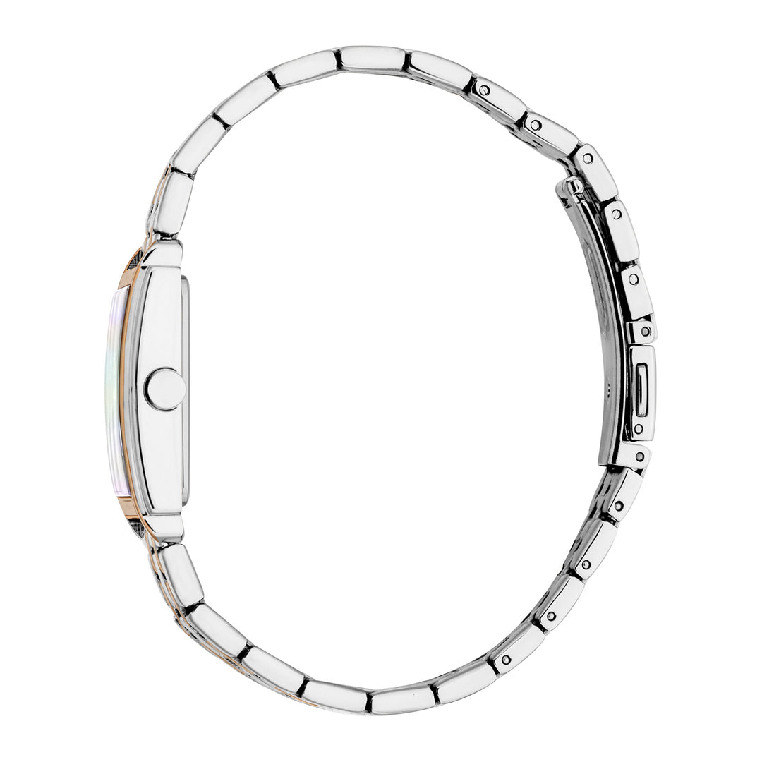ESPRIT Women Watch, Two Tone Silver &amp; Rose Gold Color Case, White MOP Dial, Two Tone Silver &amp; Rose Gold Color Metal Bracelet, 2 Hands, 3 ATM