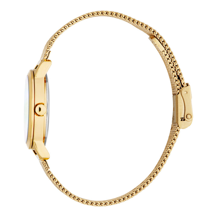 ESPRIT Women Watch, Gold Color Case, White MOP Dial, Gold Color Mesh Bracelet, 3 Hands, 3 ATM