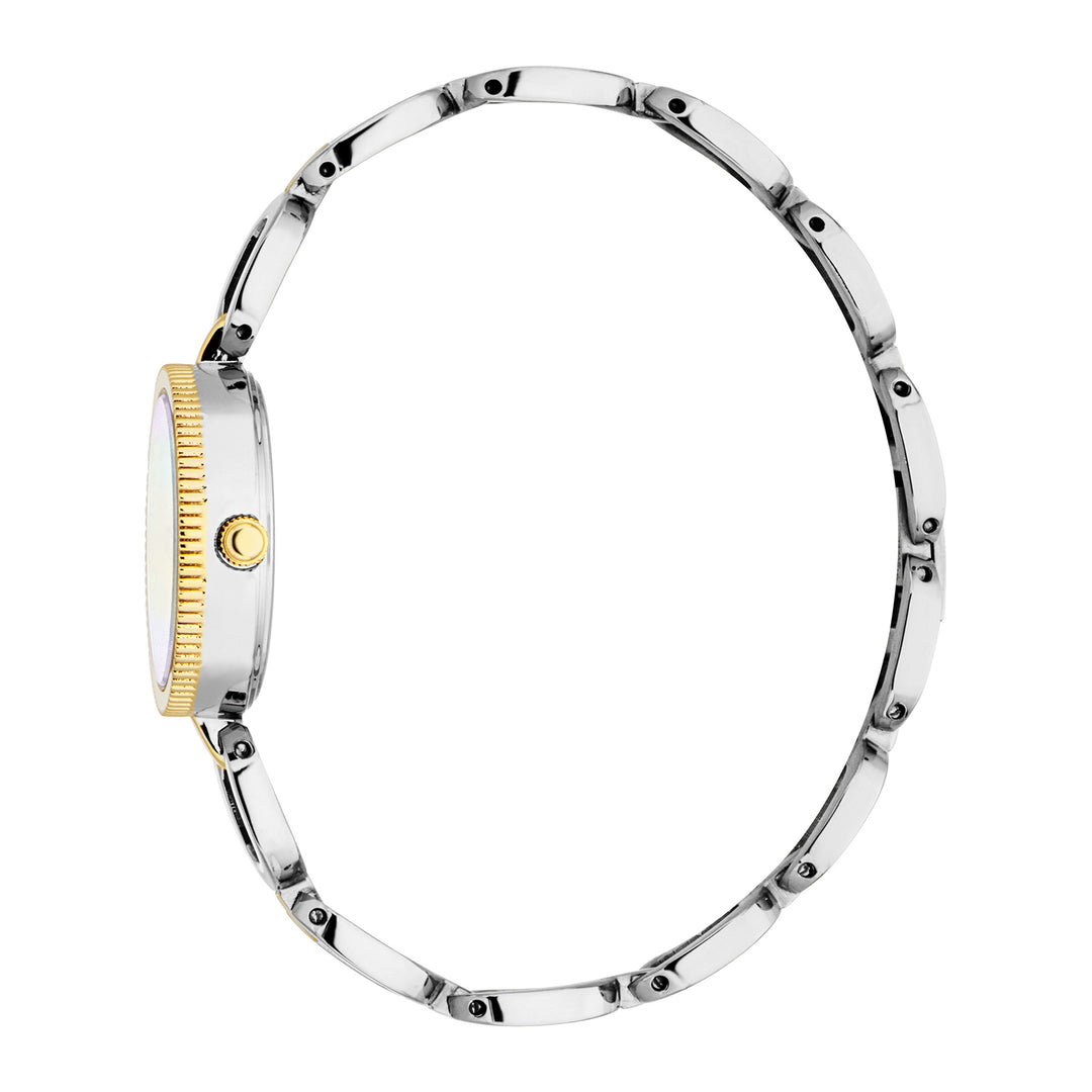 ESPRIT Women Watch, Two Tone Silver &amp; Gold Color Case, White MOP Dial, Two Tone Silver &amp; Gold Color Metal Bracelet, 3 Hands, 3 ATM