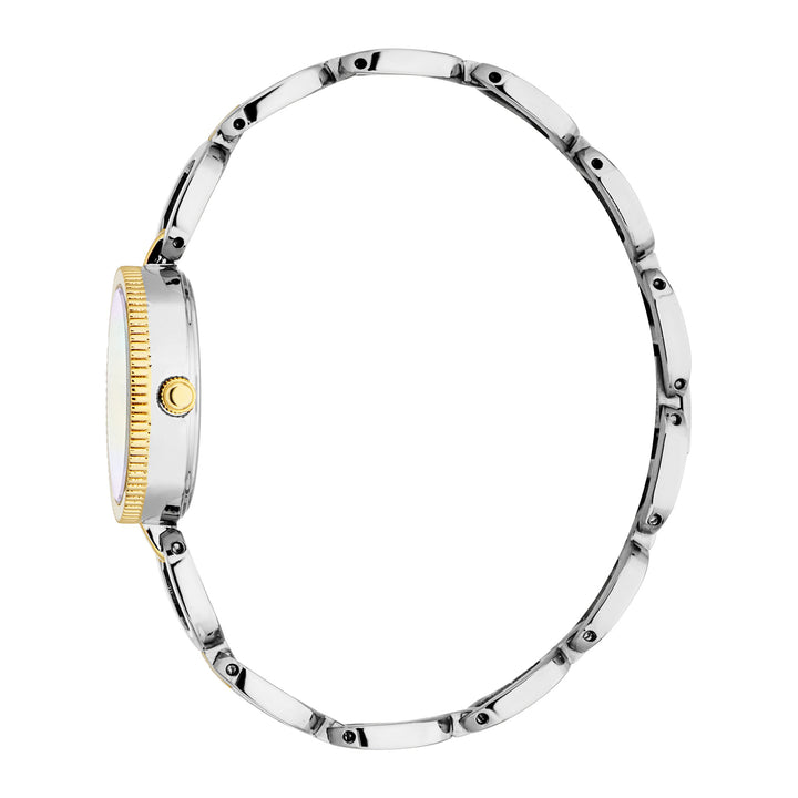 ESPRIT Women Watch, Two Tone Silver &amp; Gold Color Case, White MOP Dial, Two Tone Silver &amp; Gold Color Metal Bracelet, 3 Hands, 3 ATM