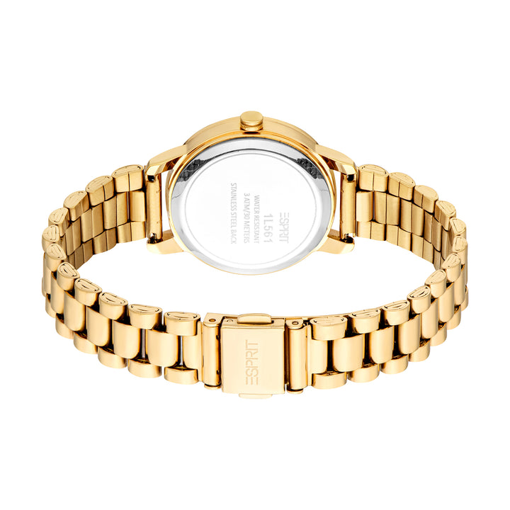 ESPRIT Women Watch, Gold Color Case, White MOP Dial, Gold Color Metal Bracelet, 3 Hands, 3ATM