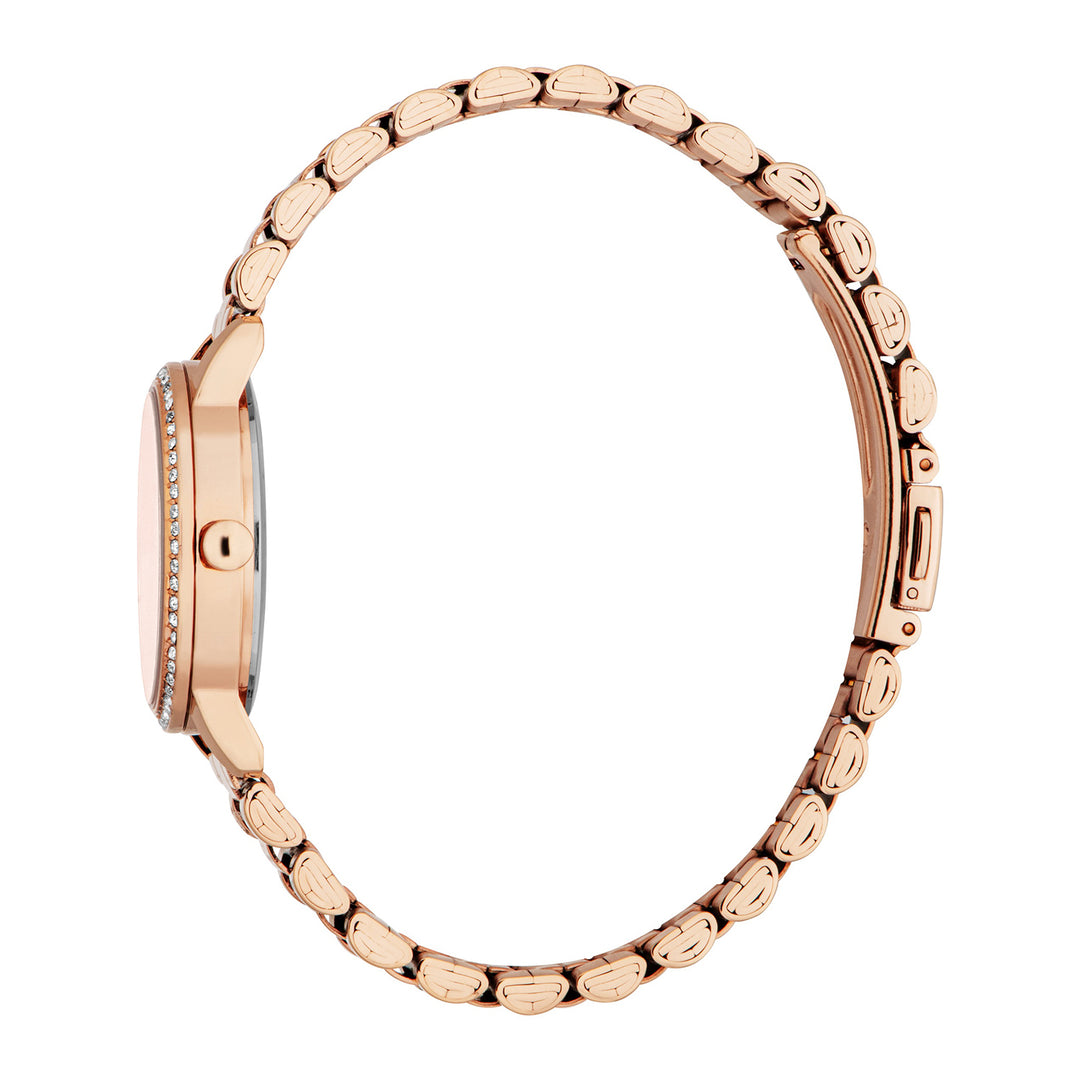ESPRIT Women Watch, Rose Gold Color Case, Rose Gold Dial, Rose Gold Color Metal Bracelet, 3 Hands, 3ATM