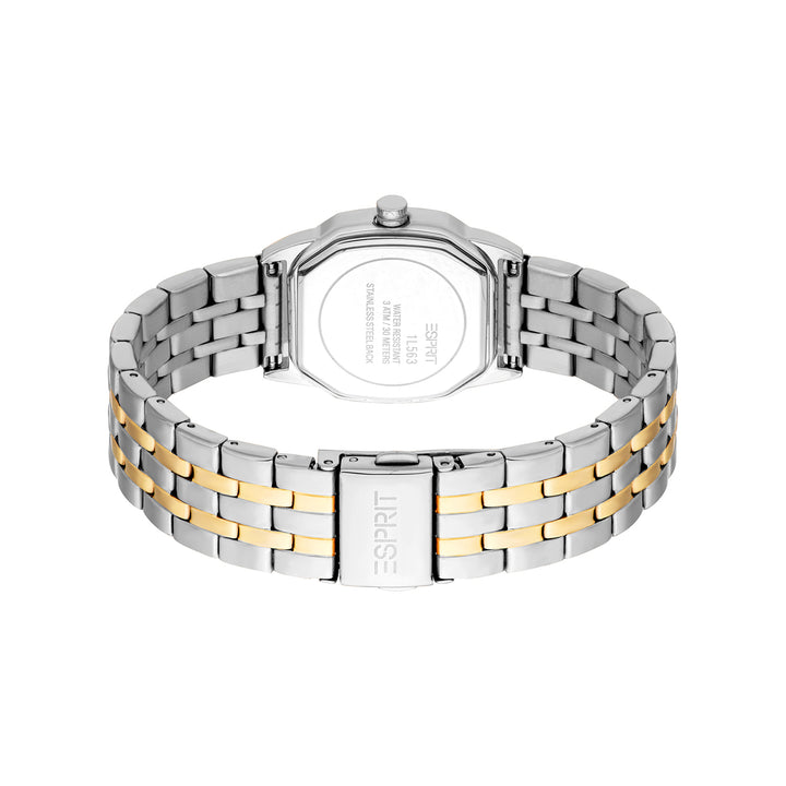 ESPRIT Women Watch, Two Tone Silver &amp; Gold Color Case, Green Dial, Two Tone Silver &amp; Gold Color Metal Bracelet, 3 Hands, 3 ATM