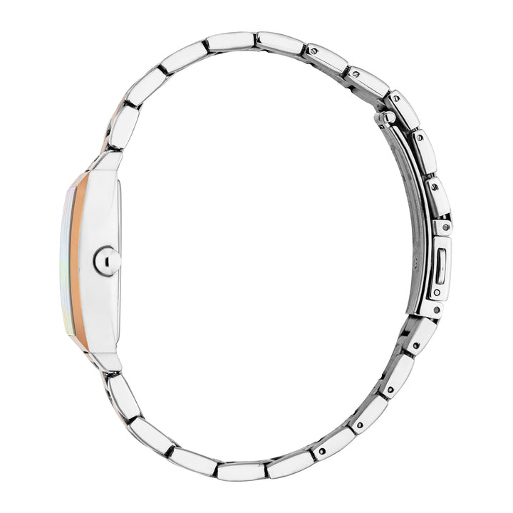 ESPRIT Women Watch, Two Tone Silver &amp; Rose Gold Color Case, White MOP Dial, Two Tone Silver &amp; Rose Gold Color Metal Bracelet, 3 Hands, 1 ATM