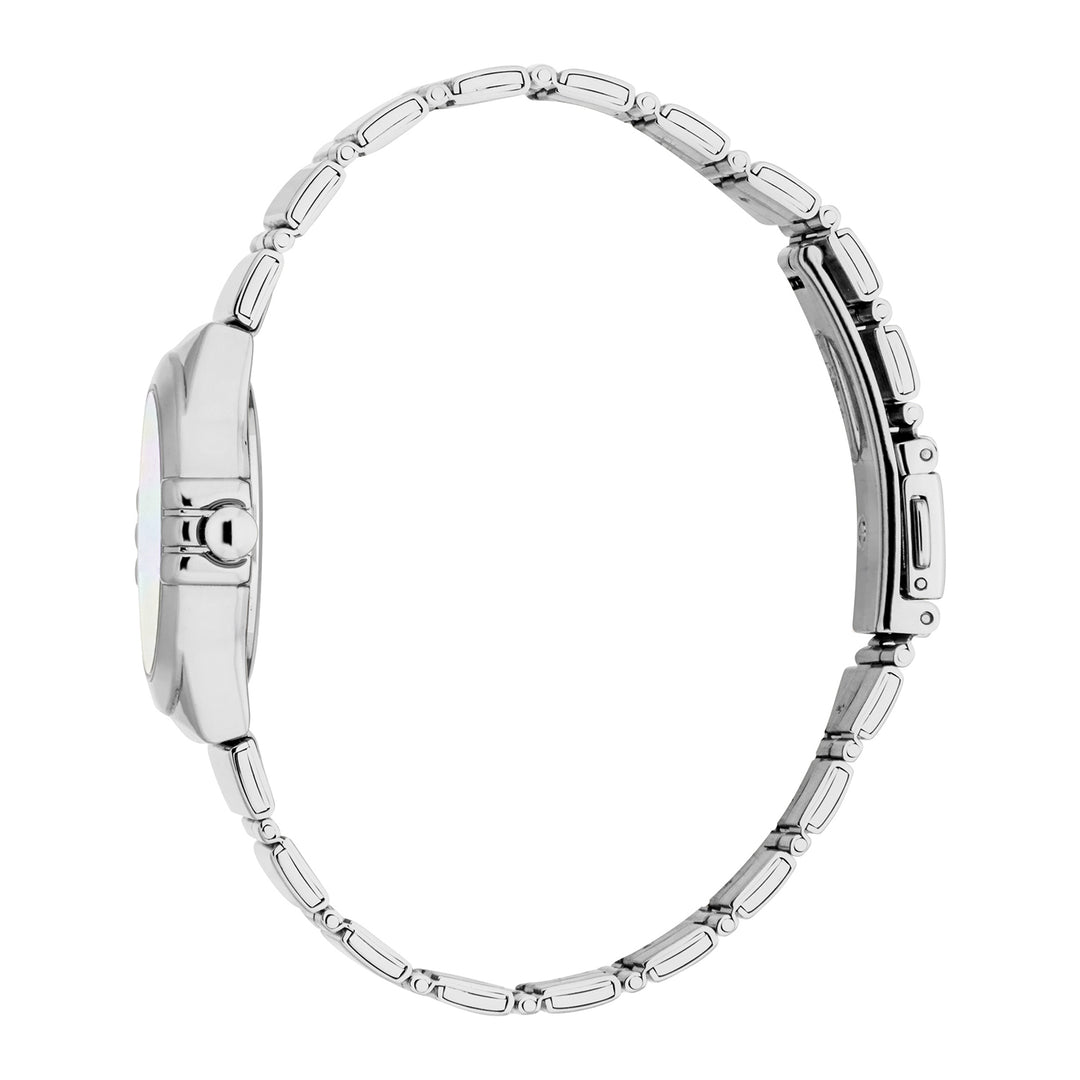 ESPRIT Women Watch, Silver Color Case, White MOP Dial, Stainless Steel Metal Bracelet, 3 Hands, 3 ATM