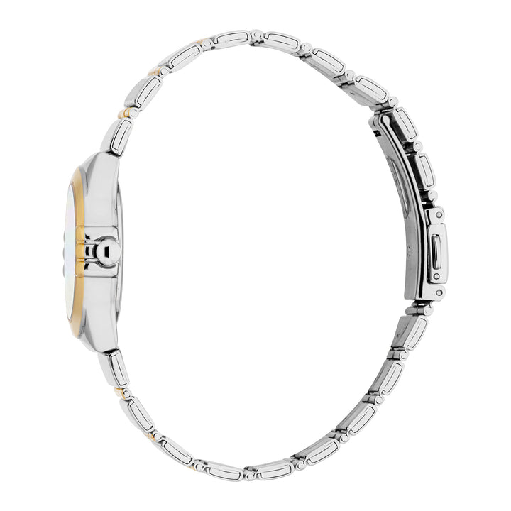 ESPRIT Women Watch, Two Tone Silver &amp; Gold Color Case, White MOP Dial, Two Tone Silver &amp; Gold Color Metal Bracelet, 3 Hands, 3 ATM