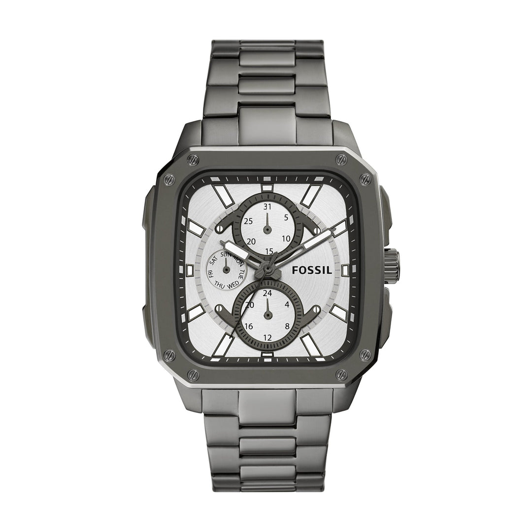 Fossil Inscription Smoke Silver Chronograph Men&