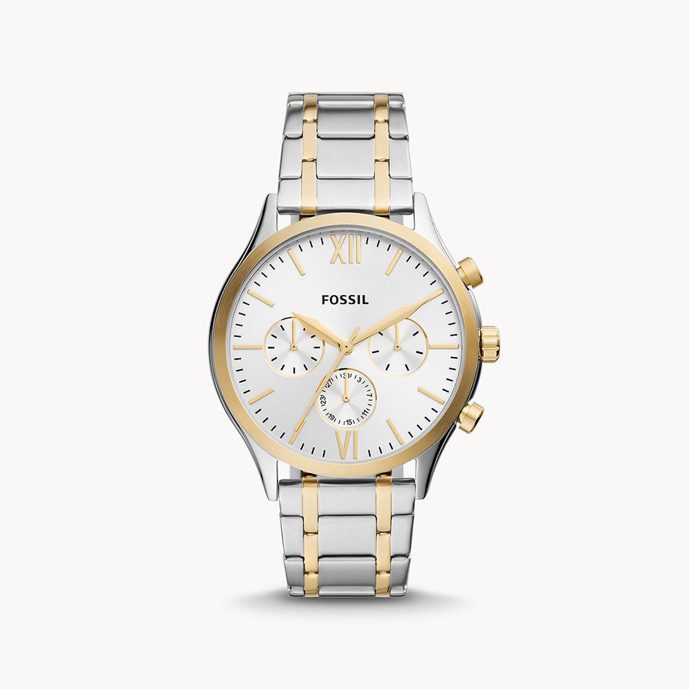 Fossil Fenmore Silver Stainless Steel Men&