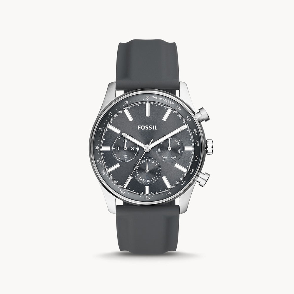 Fossil Silver Silicone Men&