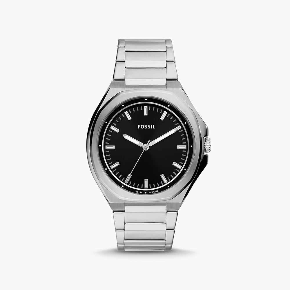 Fossil Evanston Silver Stainless Steel Men&