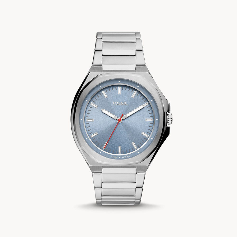 Fossil Evanston Silver Stainless Steel Men&