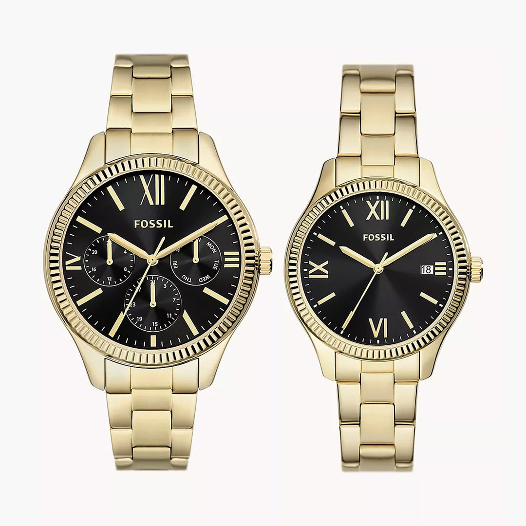 Fossil Rye Stainless Steel Couple Set Watches