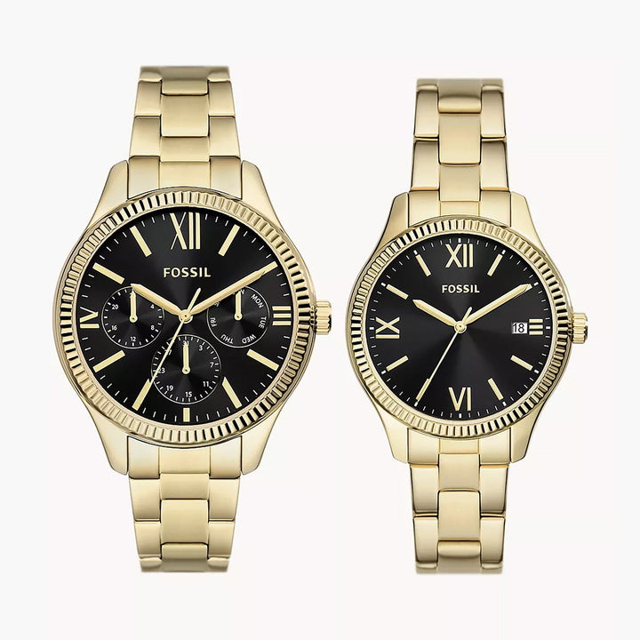 Fossil Rye Stainless Steel Couple Set Watches