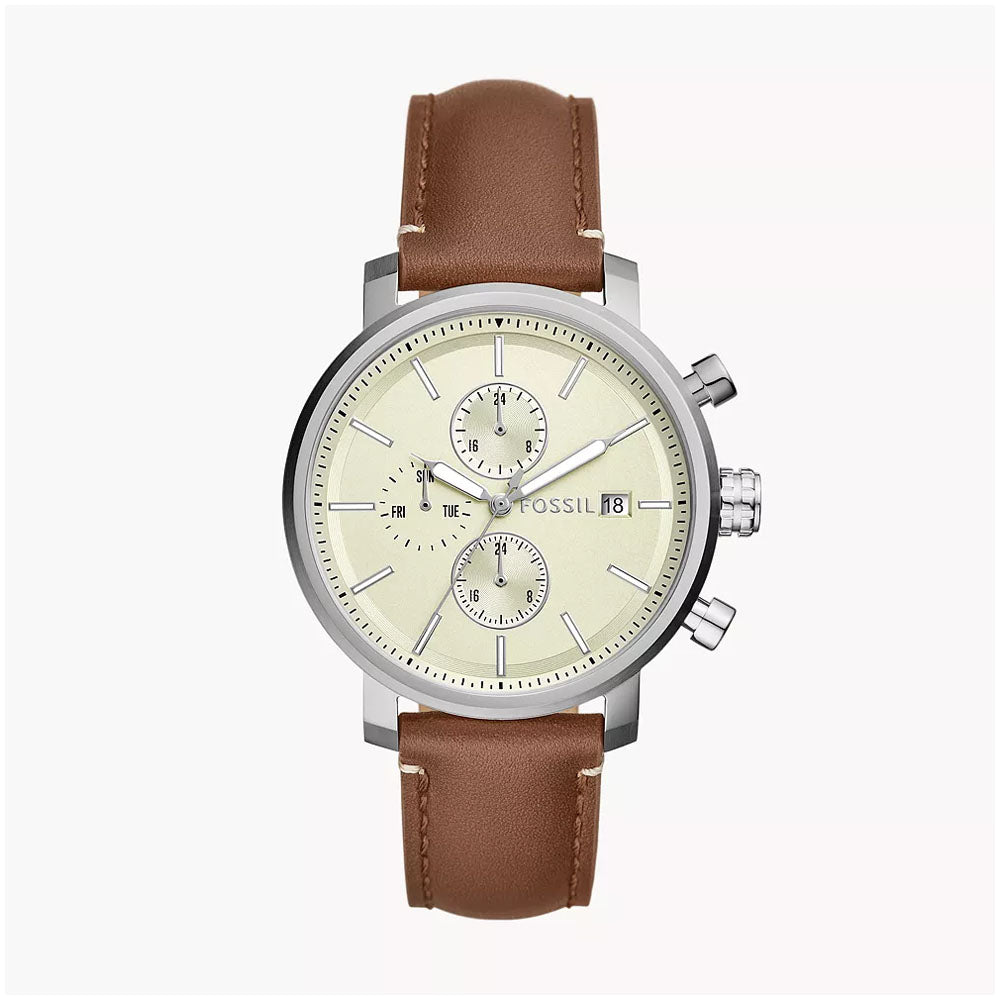 Fossil Rhett Multifunction Brown LiteHide™ Leather Watch
