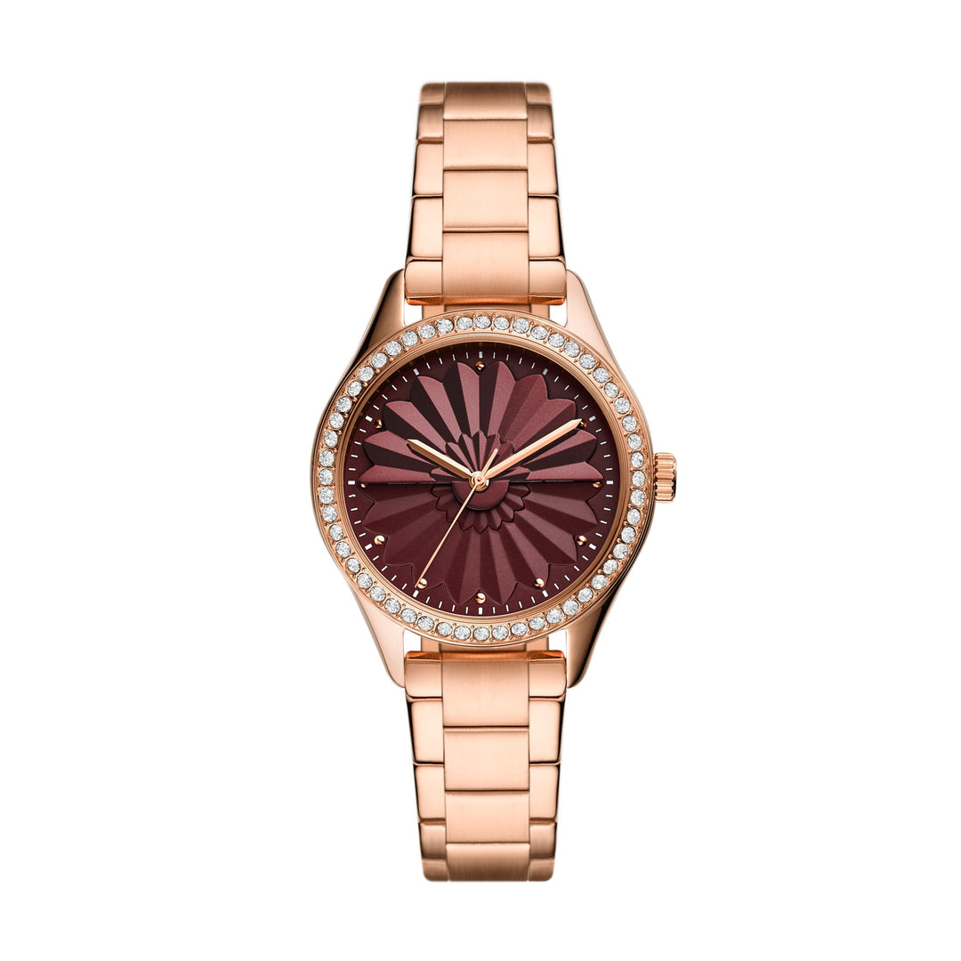 Fossil Rye Three-Hand Rose Gold-Tone Stainless Steel Women&
