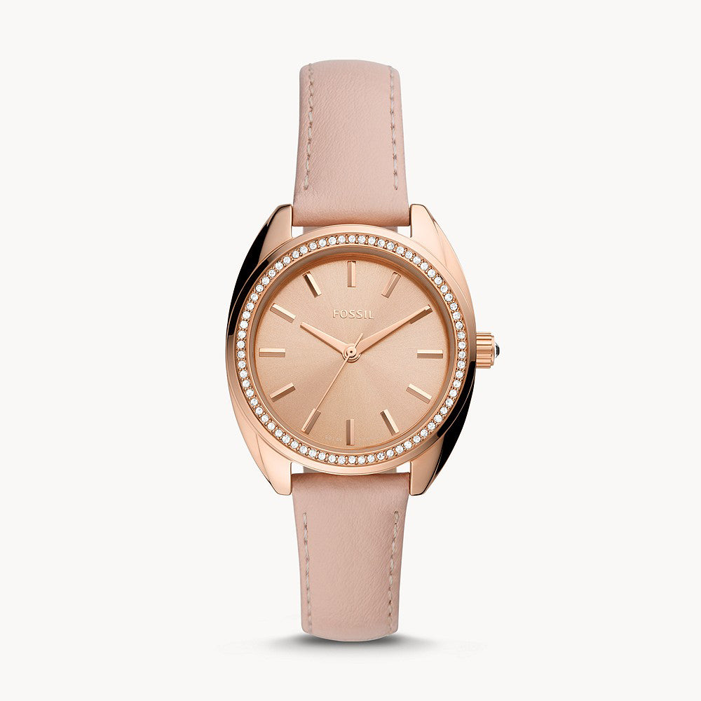 Fossil Vale Rose Gold Leather Women&