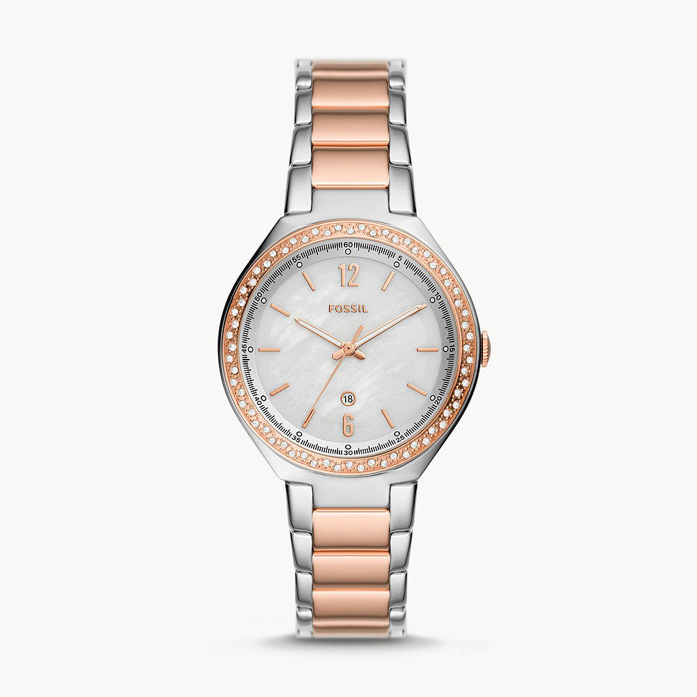 Fossil Ashtyn Three-Hand Date Two-Tone Stainless Steel Women&