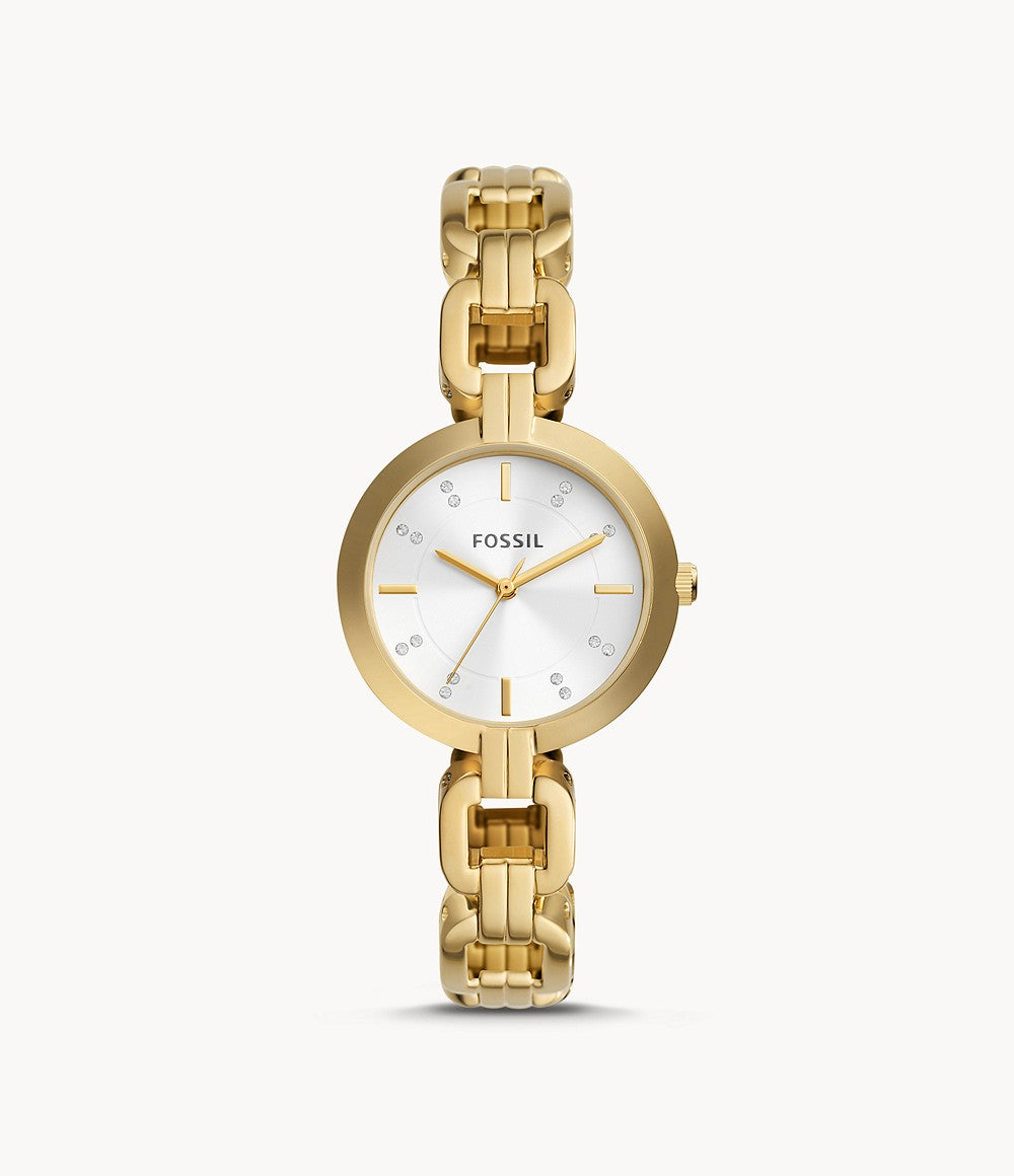 Fossil Kerrigan Three-Hand Gold-Tone Stainless Steel Women&
