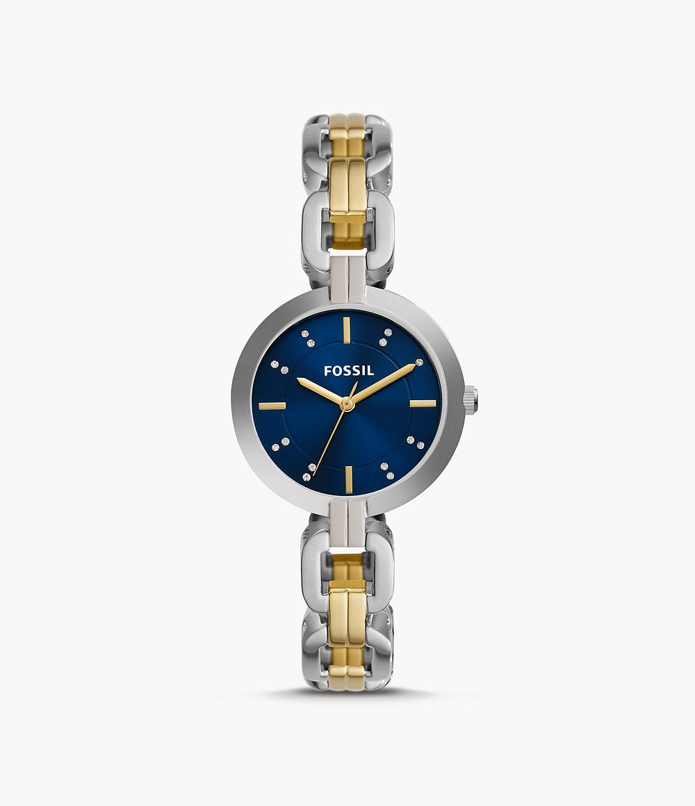Fossil Kerrigan Three-Hand Two-Tone Stainless Steel Women&