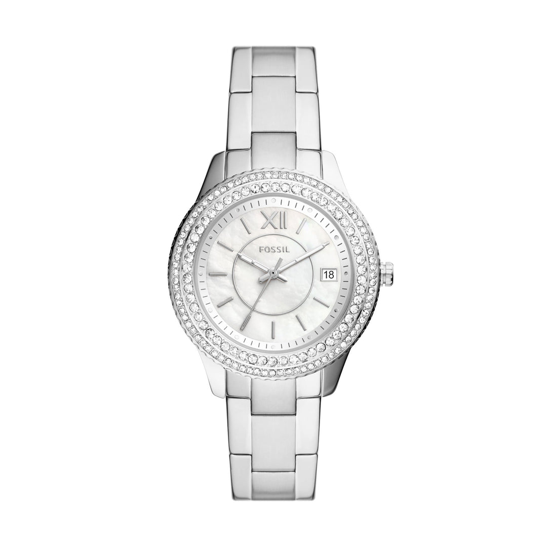 Fossil Stella Three-Hand Date Stainless Steel Women&