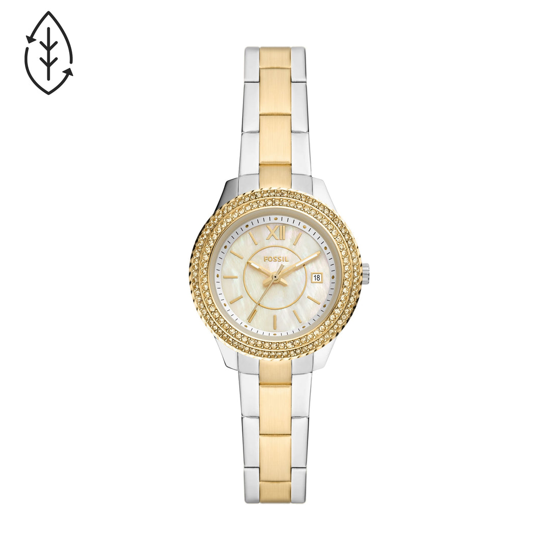 Fossil Stella Three-Hand Date Two-Tone Stainless Steel Women&