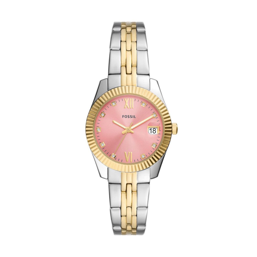Fossil Scarlette Three-Hand Date Two-Tone Stainless Steel Women&