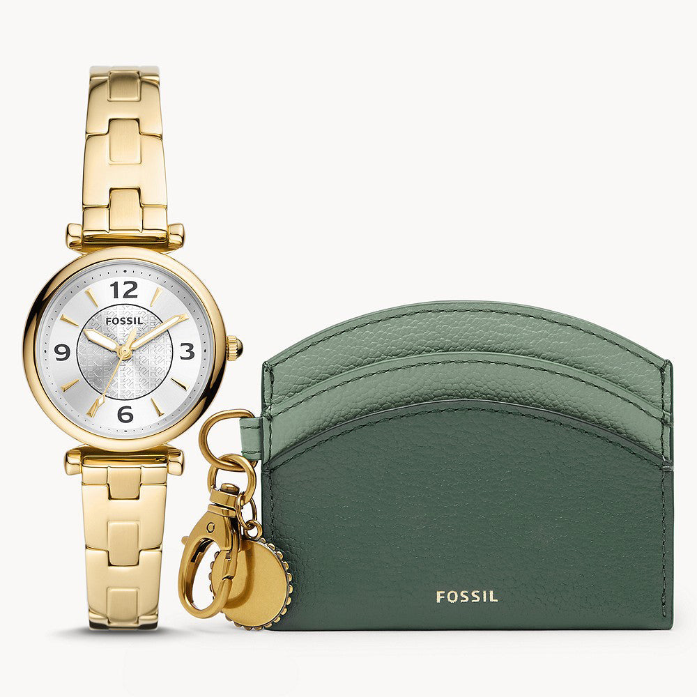 Fossil Carlie Three-Hand Gold-Tone Stainless Steel Women&