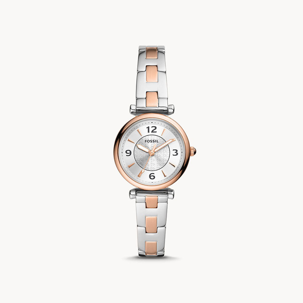 Fossil Carlie Three-Hand Two-Tone Stainless Steel Women&