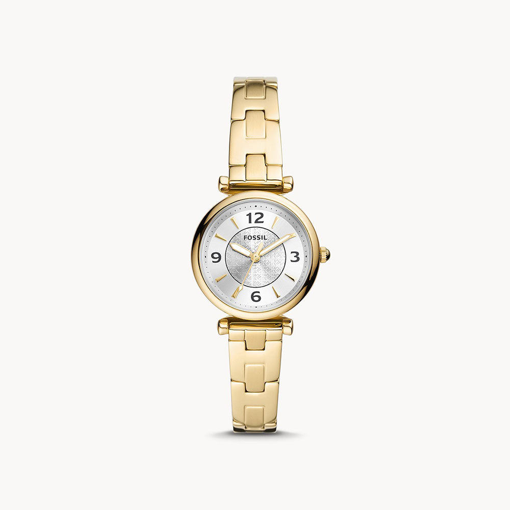 Fossil Carlie Three-Hand Gold-Tone Stainless Steel Women&