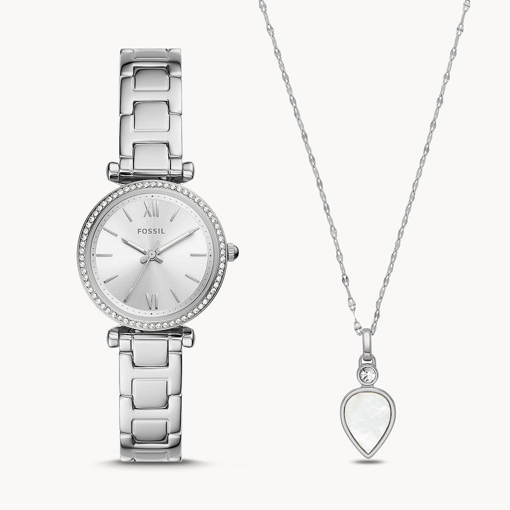 Fossil Carlie Three-Hand Stainless Steel Women&