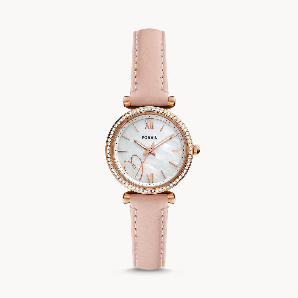 Fossil Carlie Rose Gold Pro-Planet Leather Women&