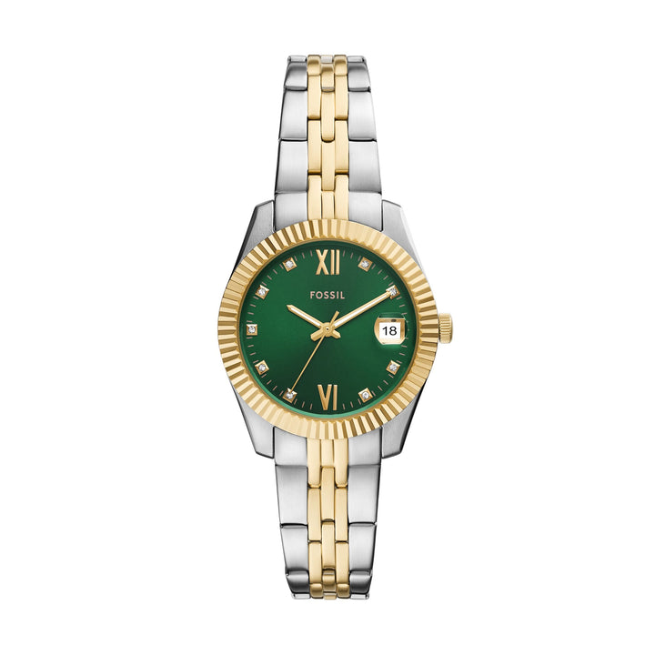 Fossil Scarlette Three-Hand Date Two-Tone Stainless Steel Watch