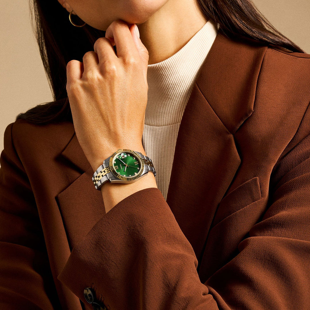 Fossil Scarlette Three-Hand Date Two-Tone Stainless Steel Watch