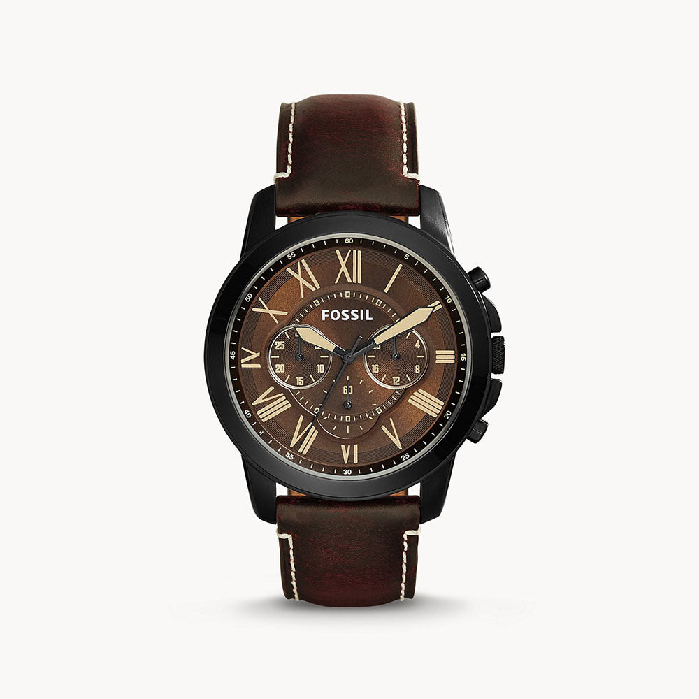Fossil Grant Chronograph Brown Leather Men&