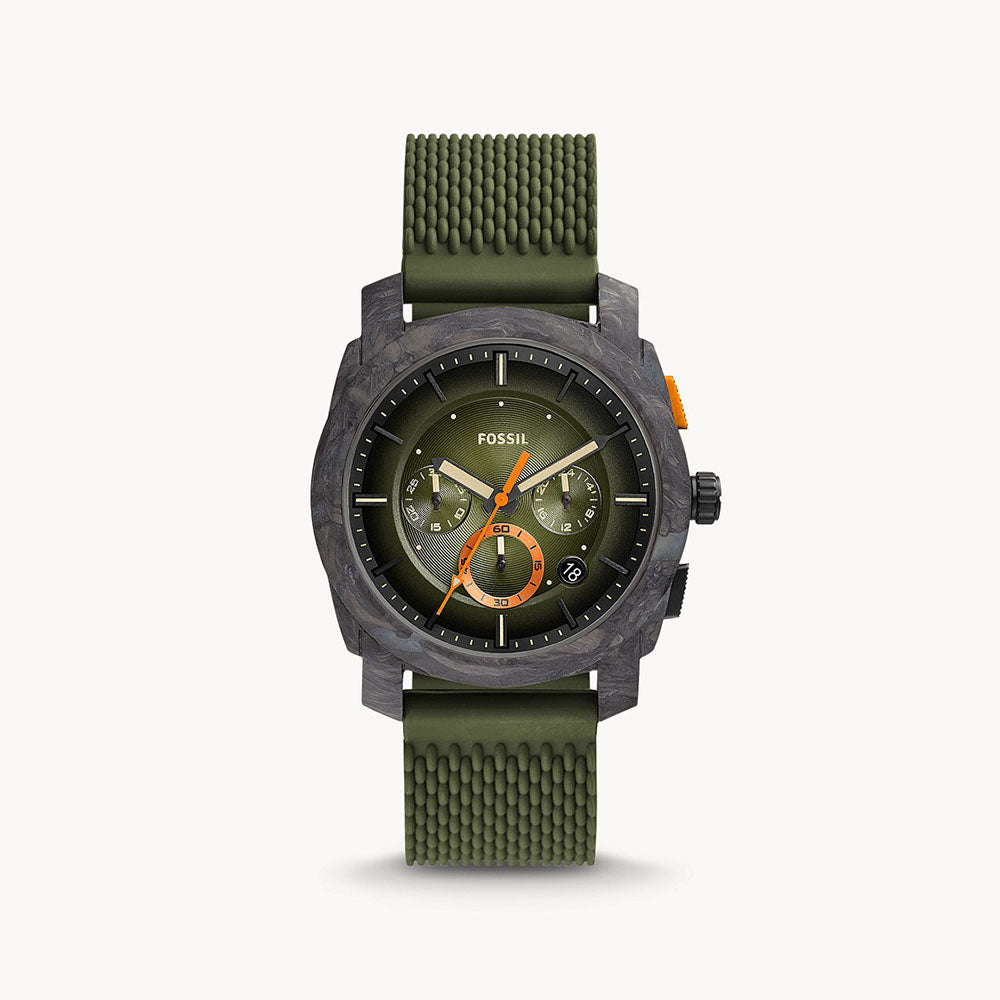 Fossil Machine Chronograph Olive Silicone Men&